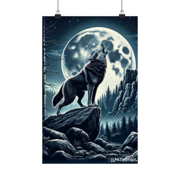 Wolf Howling WD-D001 By Wyldesigns Matte Vertical Posters