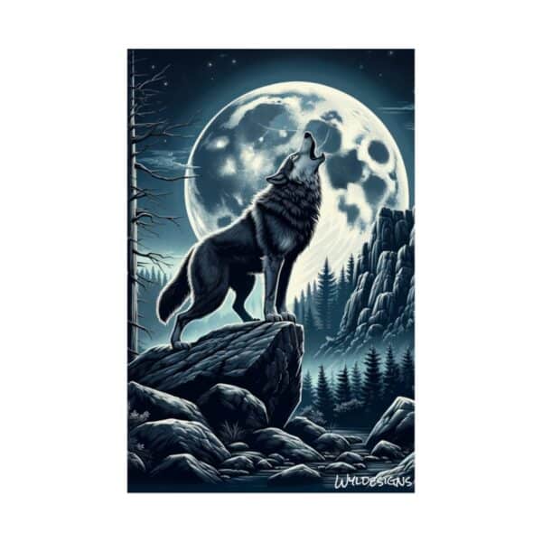 Wolf Howling WD-D001 By Wyldesigns Matte Vertical Posters - Image 2