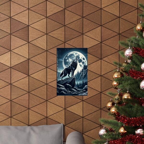 Wolf Howling WD-D001 By Wyldesigns Matte Vertical Posters - Image 4