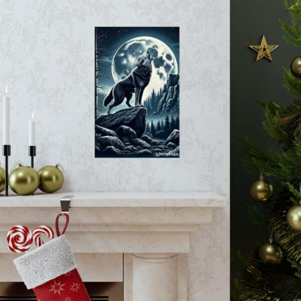 Wolf Howling WD-D001 By Wyldesigns Matte Vertical Posters - Image 7