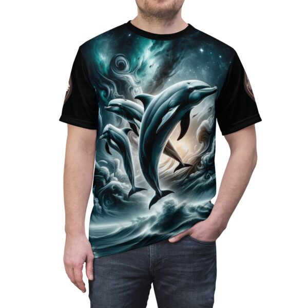 Dolphins Jumping WD-D007 By Wyldesigns Unisex Cut & Sew Tee (AOP)