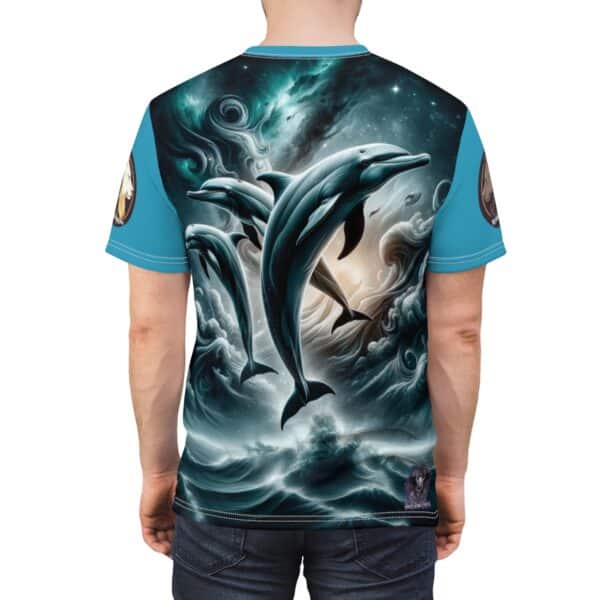 Dolphins Jumping WD-D007 By Wyldesigns Unisex Cut & Sew Tee (AOP) - Image 13