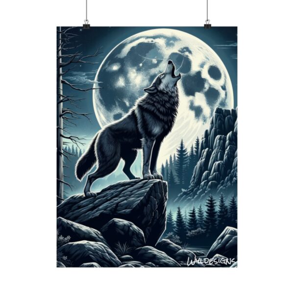 Wolf Howling WD-D001 By Wyldesigns Matte Vertical Posters - Image 9