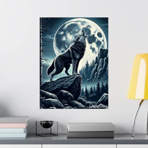 Wolf Howling WD-D001 By Wyldesigns Matte Vertical Posters - Image 16