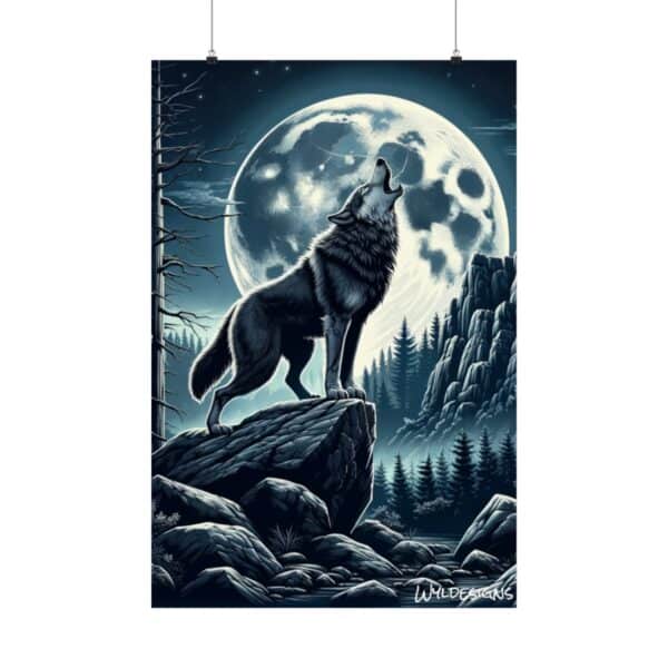 Wolf Howling WD-D001 By Wyldesigns Matte Vertical Posters - Image 17